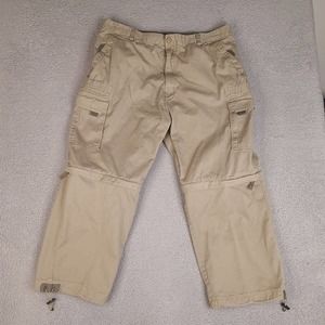 Vintage Lava Bay Cargo Pants Mens 40x27 Brown Convertible Removable Legs Shorts‎